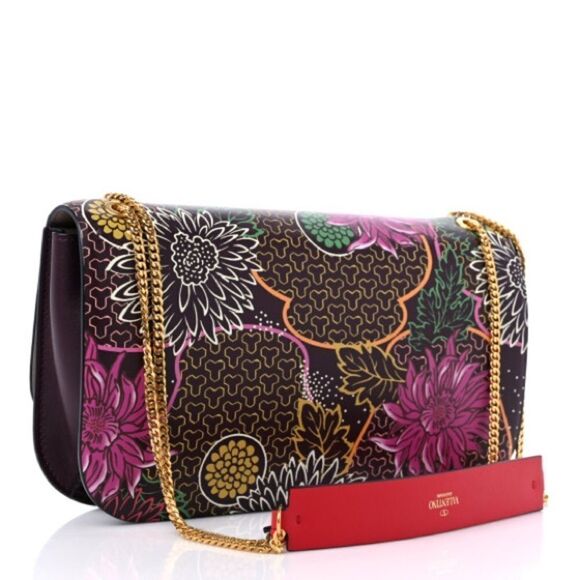 VALENTINO GARAVANI Authentic Flower Shoulder Bag with Snakeskin Logo - Picture 3 of 9